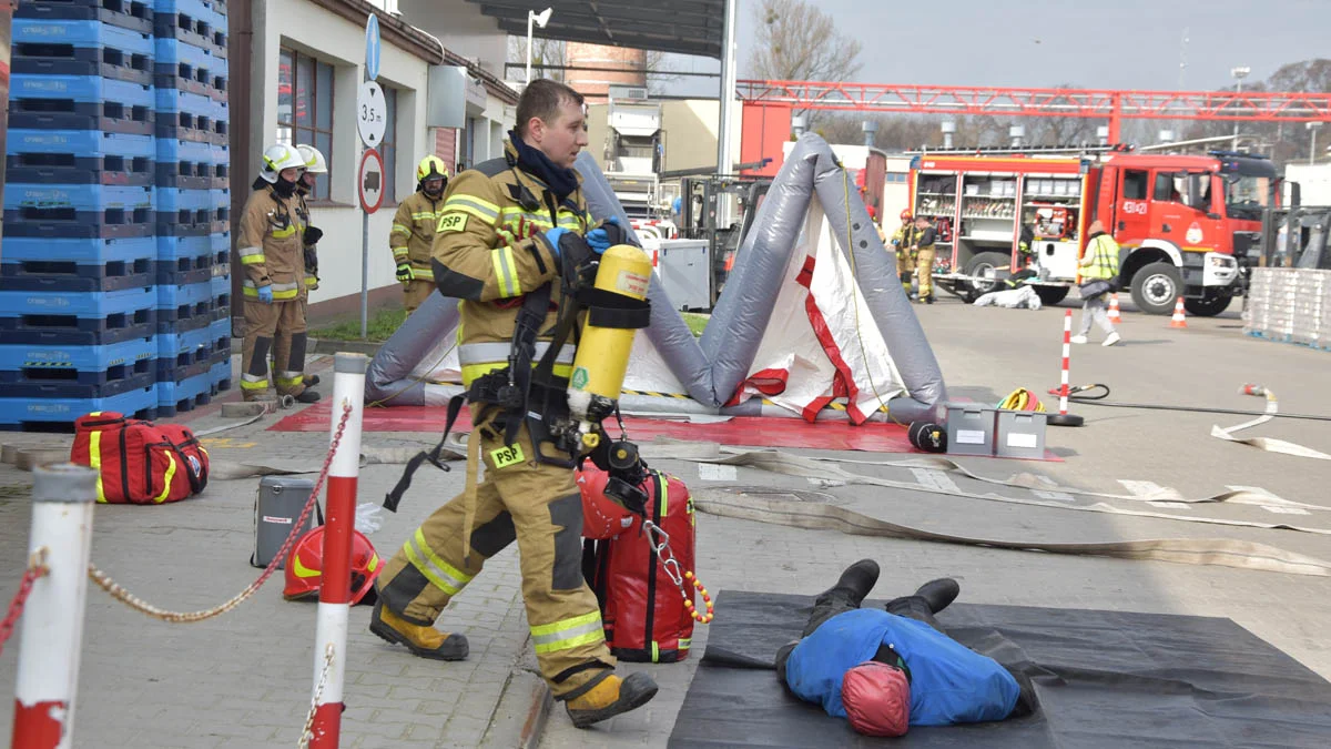 Pożar, ewakuacja, 4 osoby poszkodowane. Straż pożarna w zakładzie w Pudliszkach - Zdjęcie główne