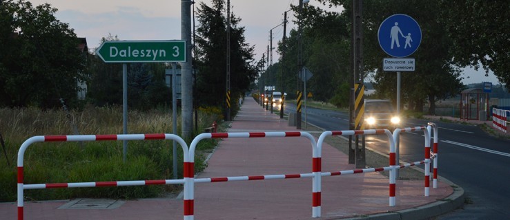 Nowy fragment ścieżki rowerowej Gostyń-Kunowo, oznakowany inaczej - Zdjęcie główne