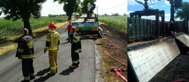 Zapaliła się opona, potem ogień przeniósł się na naczepę - Zdjęcie główne