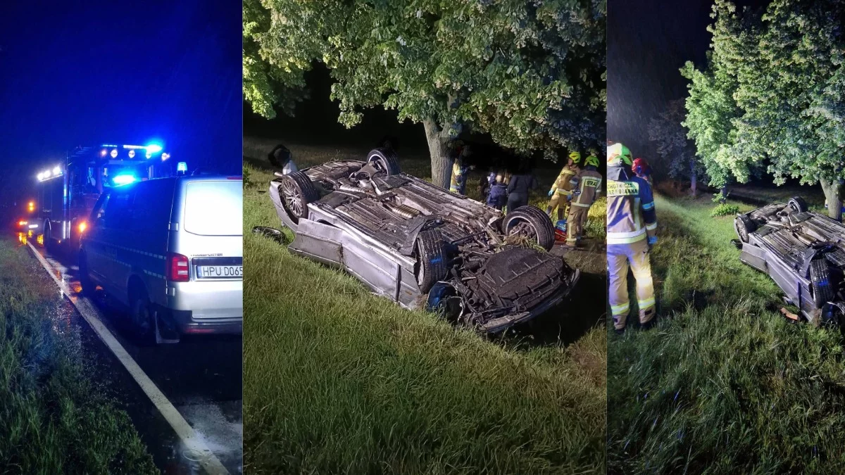 18-latek dachował BMW w środku nocy. Wiózł dwójkę pasażerów, w tym 16-latkę