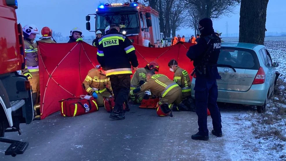 Wypadek na trasie Taniecznica-Piaski. Auto uderzyło w drzewo - Zdjęcie główne