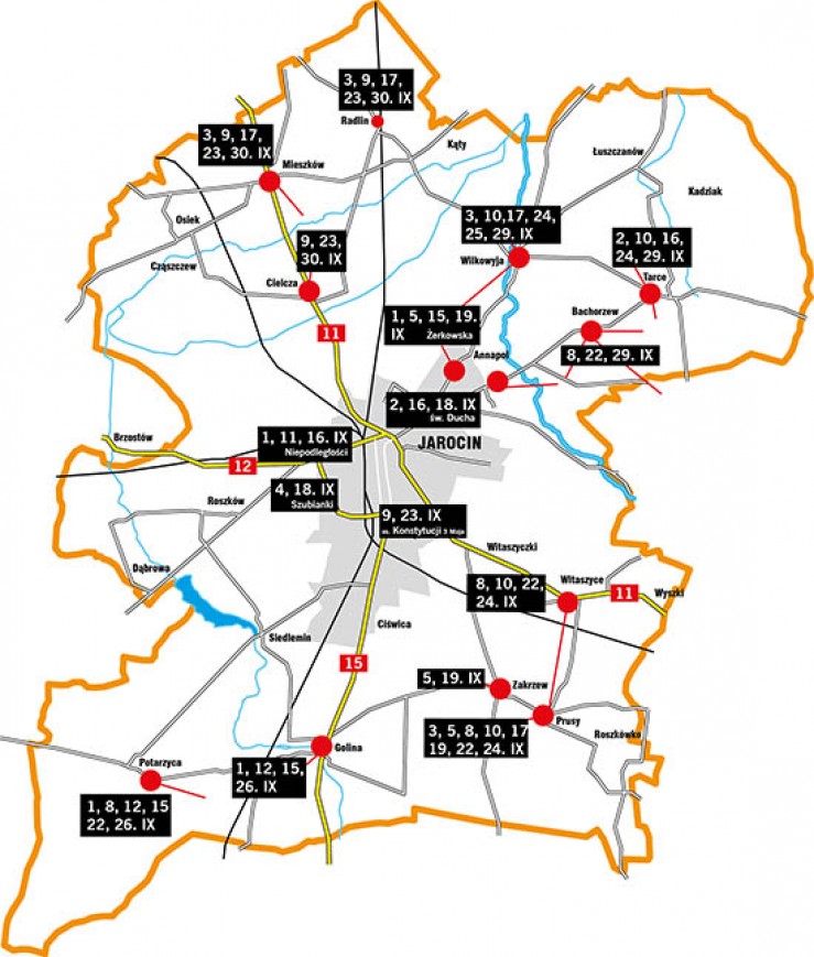 Mapa fotoradaru w Jarocinie - wrzesień - Zdjęcie główne