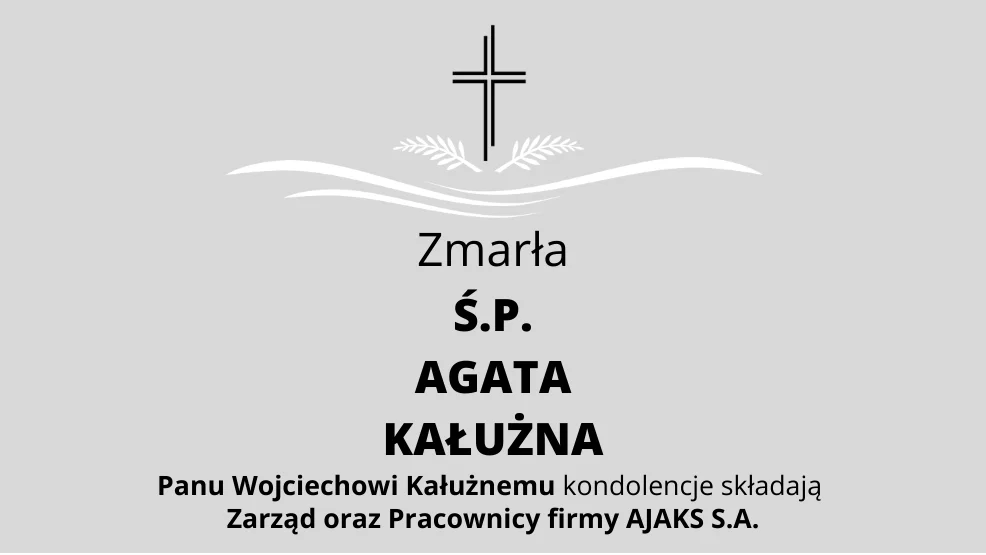 Zmarła Ś.P. Agata Kałużna - Zdjęcie główne