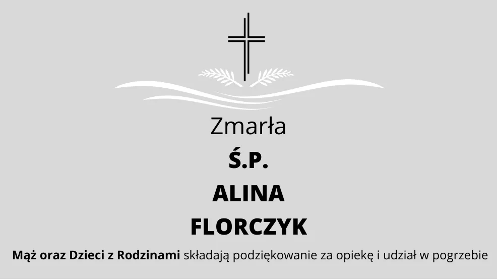 Zmarła Ś.P. Alina Florczyk - Zdjęcie główne