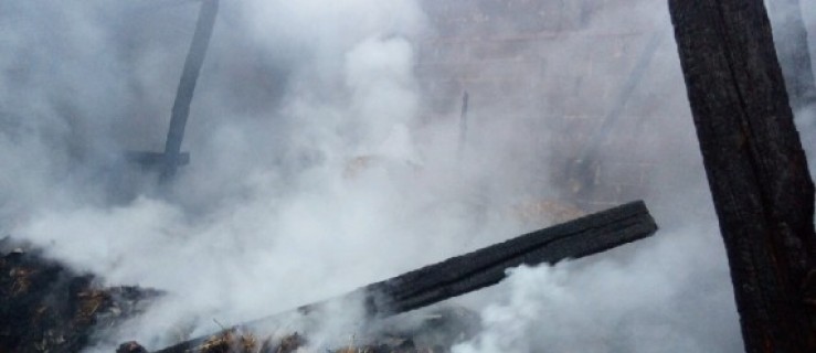 Siedem zastępów straży gasi pożar stodoły   - Zdjęcie główne