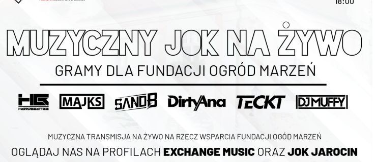 Exchange Music Live Stream dla Fundacji Ogród Marzeń - Zdjęcie główne