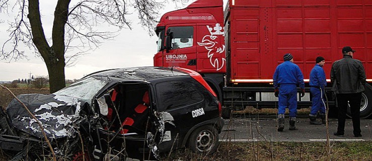 Samochód osobowy zderzył się z ciężarowym - Zdjęcie główne