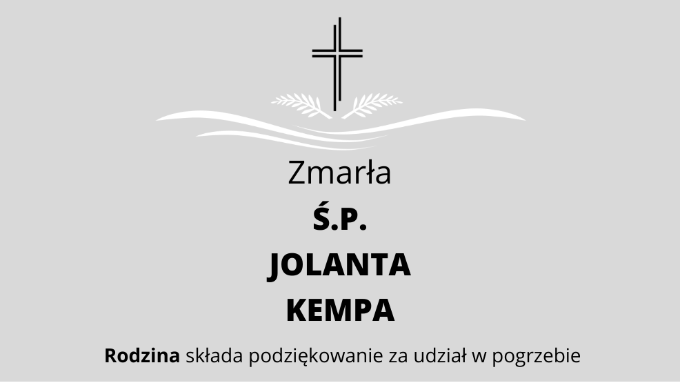 Zmarła Ś.P. Jolanta Kempa - Zdjęcie główne