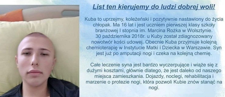 Jakub potrzebuje 100 tysięcy złotych na protezę nogi. Każdy może pomóc - Zdjęcie główne