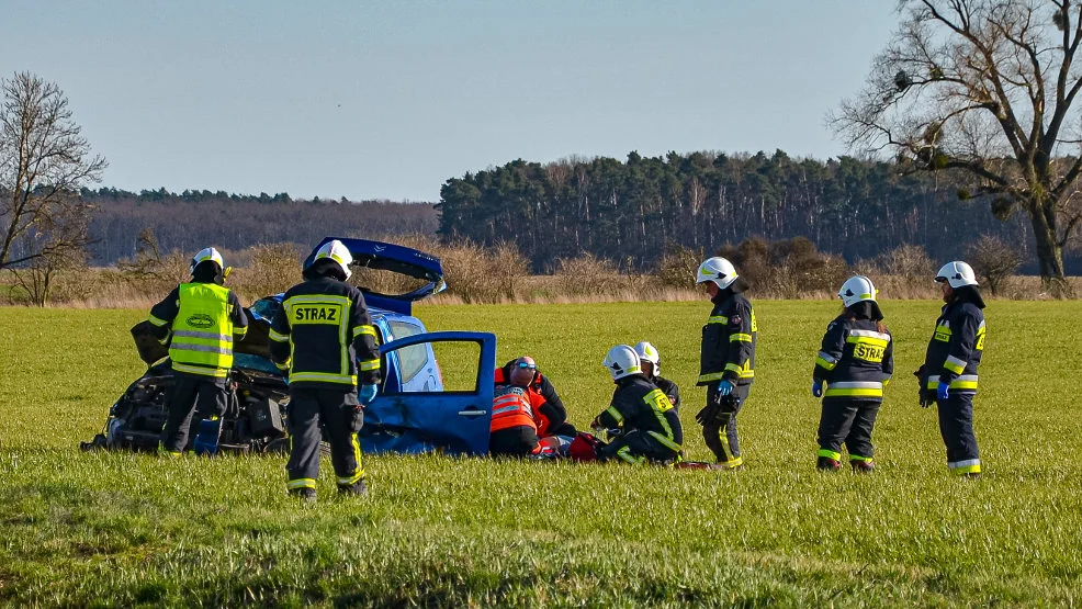 Policja poszukuje sprawcy wypadku na  DK 11 w Elżbietowie. Kierowca citroena w szpitalu [ZDJĘCIA] - Zdjęcie główne