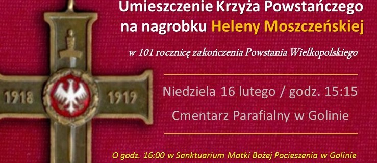 Krzyż dla właścicielki majątku Golina i msza św. w intencji powstańców  - Zdjęcie główne