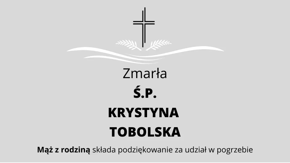 Zmarła Ś.P. Krystyna Tobolska - Zdjęcie główne