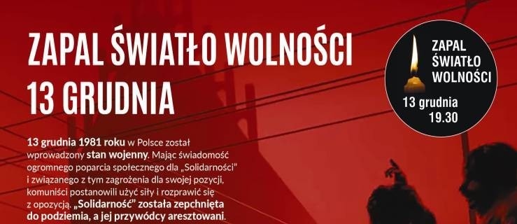 Zapal Światło Wolności dla upamiętnienia ofiar stanu wojennego - Zdjęcie główne