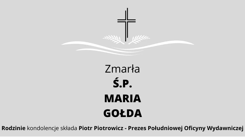 Zmarła Ś.P. Maria Gołda - Zdjęcie główne