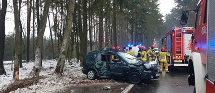 Mazdą uderzył w drzewo. Trafił do szpitala  - Zdjęcie główne