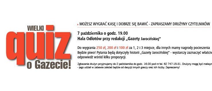 Quiz o "Gazecie" na 25-lecie - Zdjęcie główne