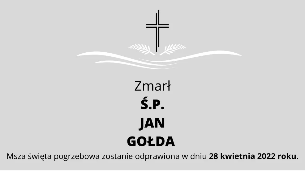 Zmarł Ś.P. Jan Gołda - Zdjęcie główne