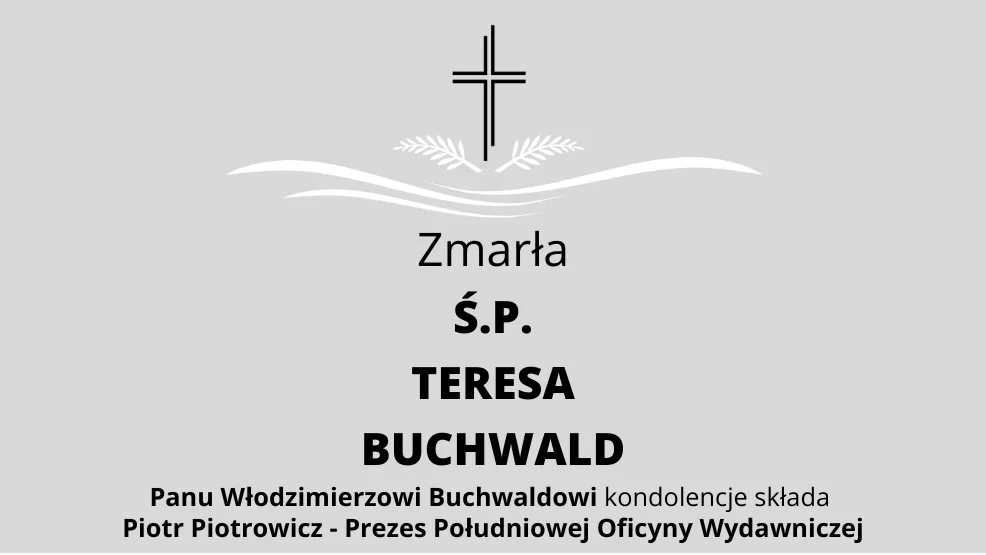 Kondolencje dla Pana Włodzimierza Buchwalda - Zdjęcie główne