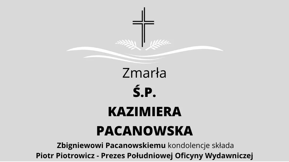 Zmarła Ś.P. Kazimiera Pacanowska - Zdjęcie główne