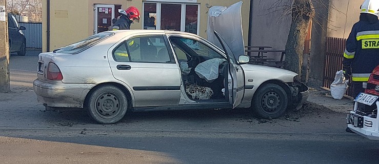 Auto osobowe uderzyło w drzewo. Dwie osoby trafiły do szpitala  - Zdjęcie główne