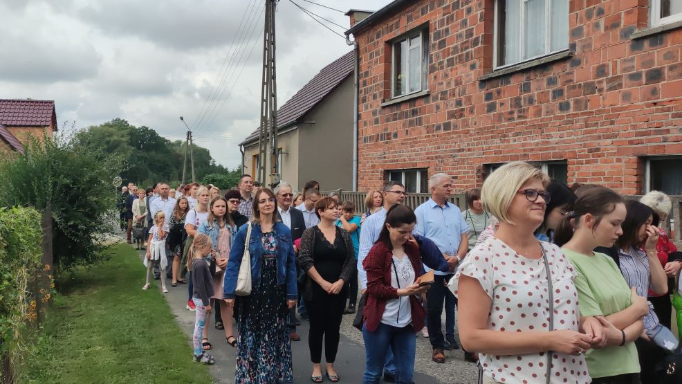 Odpust w Golinie - przybycie pielgrzymki z Siedlemina