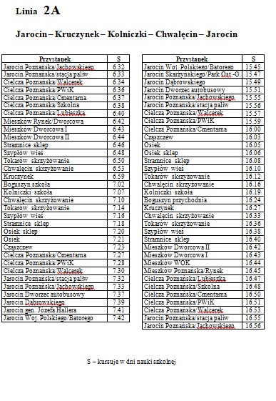 Aktualny rozkład jazdy autobusów JLA