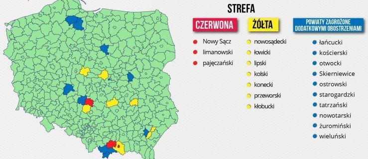 Zmiany w strefach. Które powiaty są oczerwone lub żółte - Zdjęcie główne