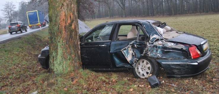 Jechał krajówką, uderzył w drzewo [WIDEO] - Zdjęcie główne