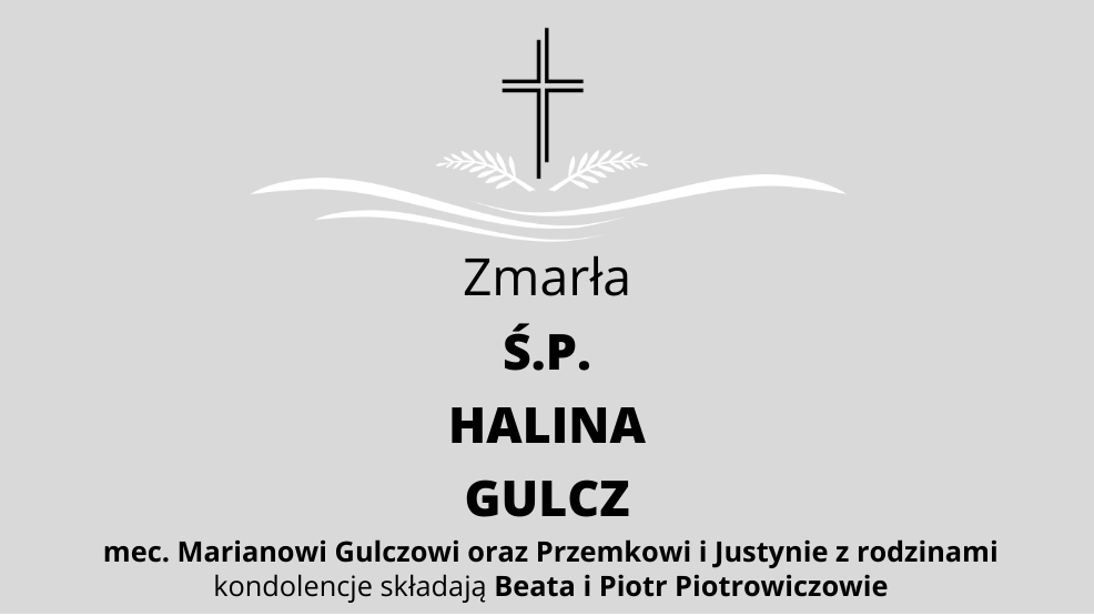 Zmarła Ś.P. Halina Gulcz - Zdjęcie główne