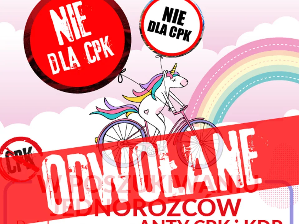 Rajd rowerowy "W poszukiwaniu jednorożców" przeciwko CPK odwołany [AKTUALIZACJA] - Zdjęcie główne