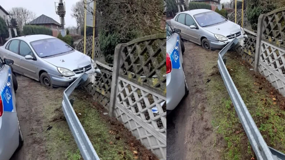 Wypalił „skręta” wsiadł za kierownicę. Uciekał przed policją. Citroena rozbił na płocie w Wilkowyi   - Zdjęcie główne