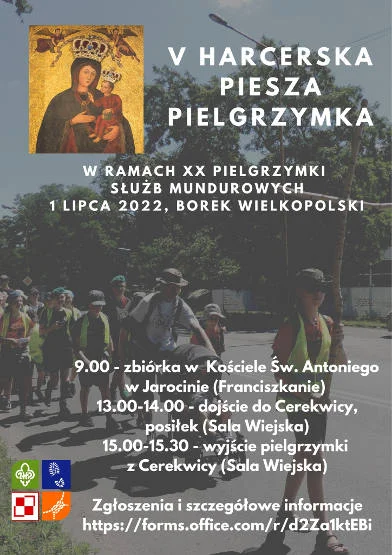 Na pielgrzymkę z harcerzami. W najbliższy piątek wyruszą z Jarocina na odpust do Borku Wlkp. 