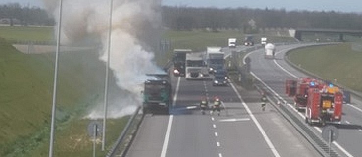 Pożar ciężarówki na obwodnicy Jarocina [ZOBACZ WIDEO] - Zdjęcie główne