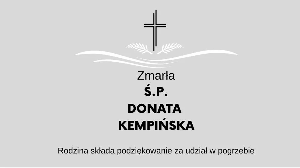 Zmarła Ś.P. Donata Kempińska - Zdjęcie główne