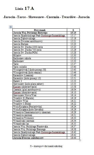 Aktualny rozkład jazdy autobusów JLA