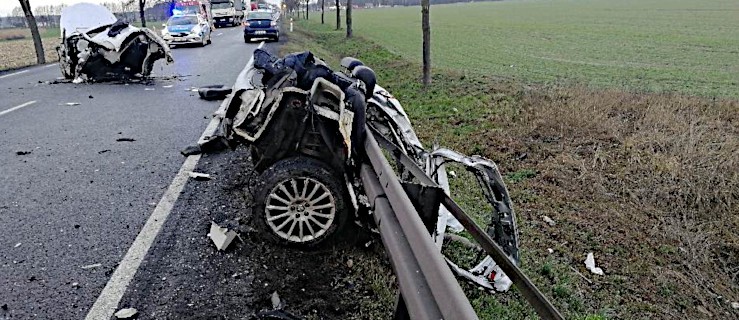 Wypadek na drodze krajowej. Jedna osoba zakleszczona w aucie [ZDJĘCIA]    - Zdjęcie główne