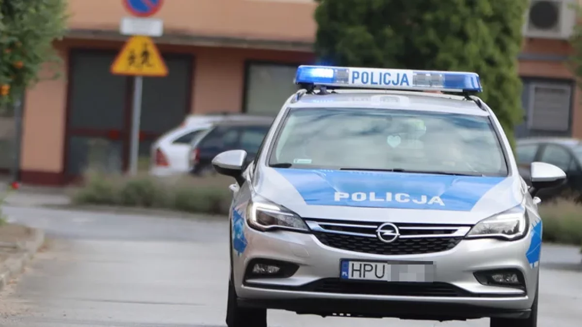 Mercedes sam stoczył się na wysepkę. Uderzył w znak drogowy