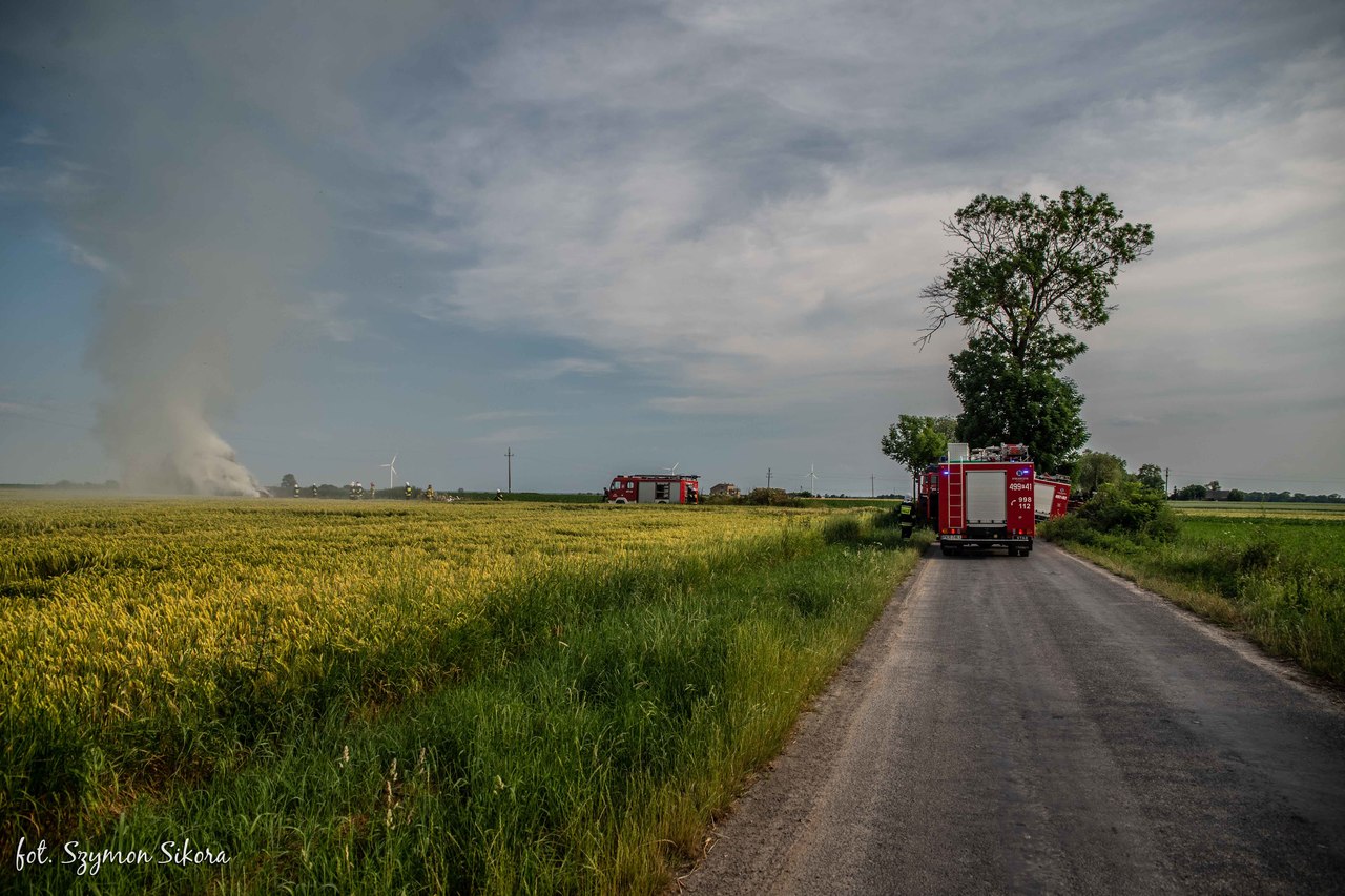 Pożar stogu w Wielowsi