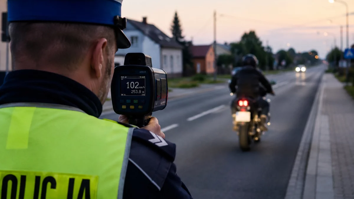 Ponad 100 km/h w terenie zabudowanym. Motocyklista stracił prawo jazdy