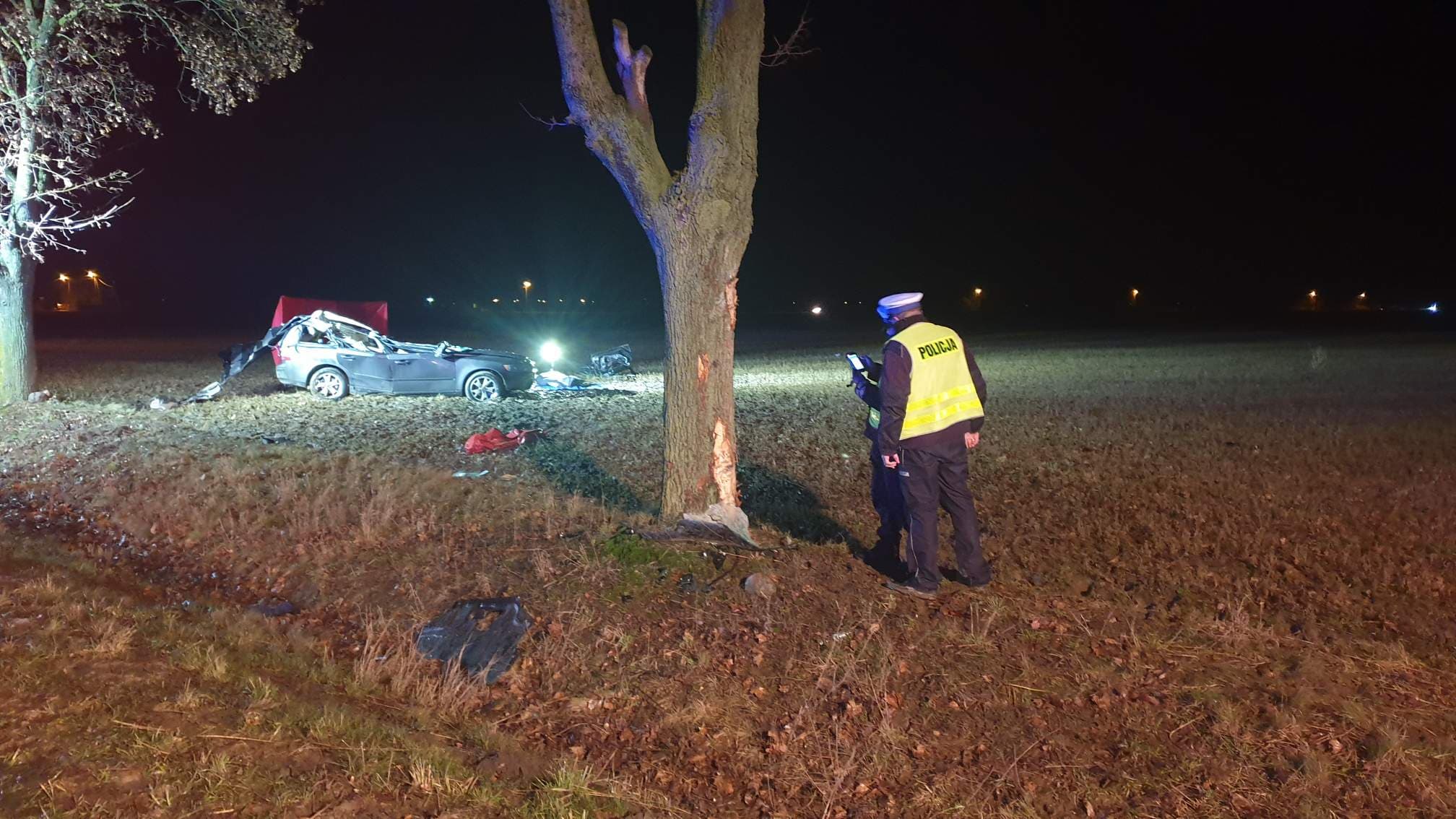 Krotoszyn - Wróżewy. Wypadek śmiertelny. Nie żyje młody mężczyzna [ZDJĘCIA] - Zdjęcie główne