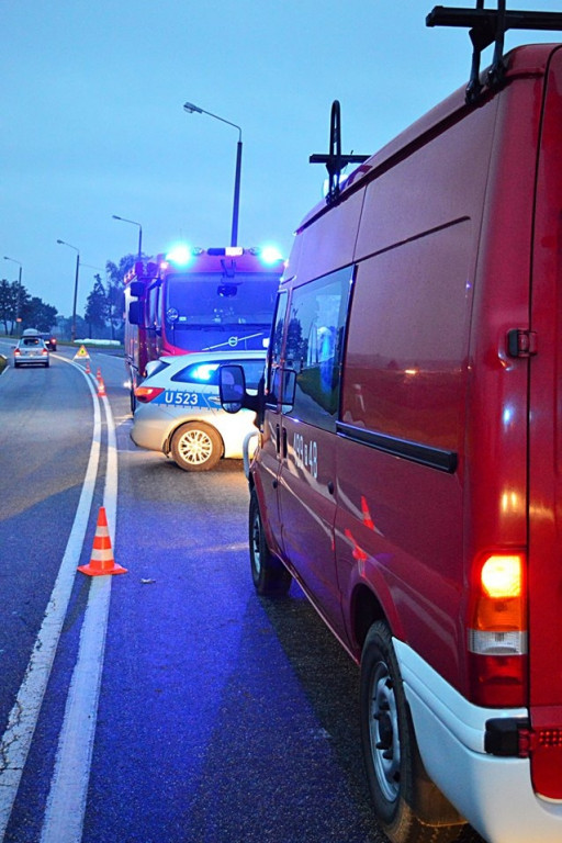 Smoszew. Samochód uderzył w lampę. Jedna osoba ranna [FOTO] - Zdjęcie główne