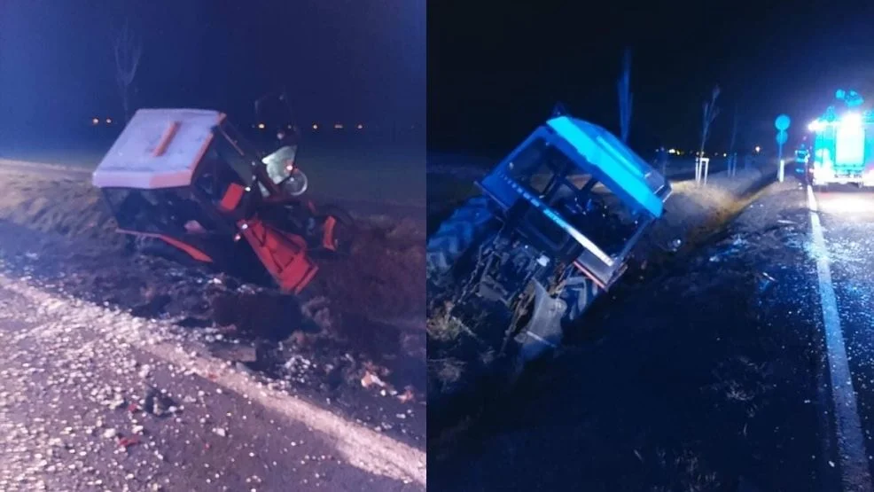 Gm. Koźmin Wlkp. Zderzenie busa z ciągnikiem rolniczym [FOTO] - Zdjęcie główne