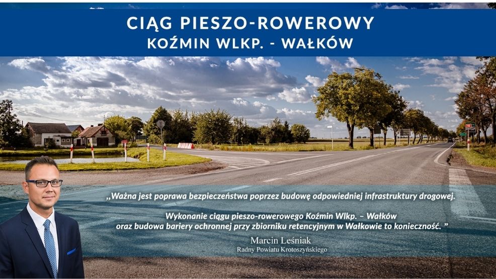 Trwa walka o ścieżki pieszo-rowerowe w gminie Koźmin Wlkp. - Zdjęcie główne