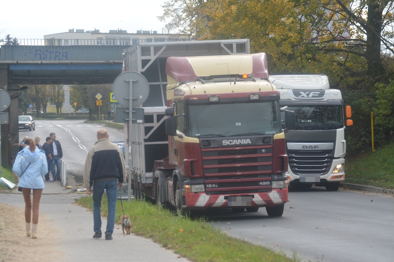 Krotoszyn. Utrudnienia na krajówce. Ciężarówka nie zmieściła się pod wiaduktem [FOTO] - Zdjęcie główne