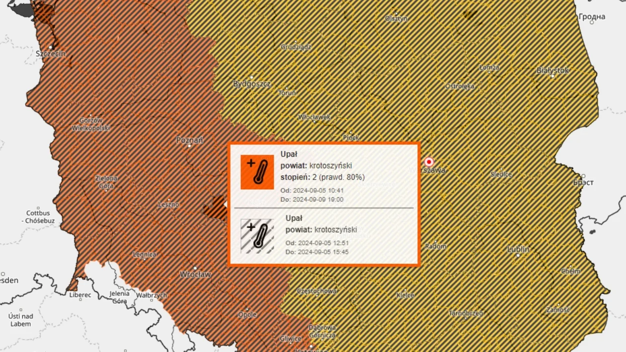 Powiat krotoszyński. Fala upałów trwa. Meteorolodzy ostrzegają - Zdjęcie główne