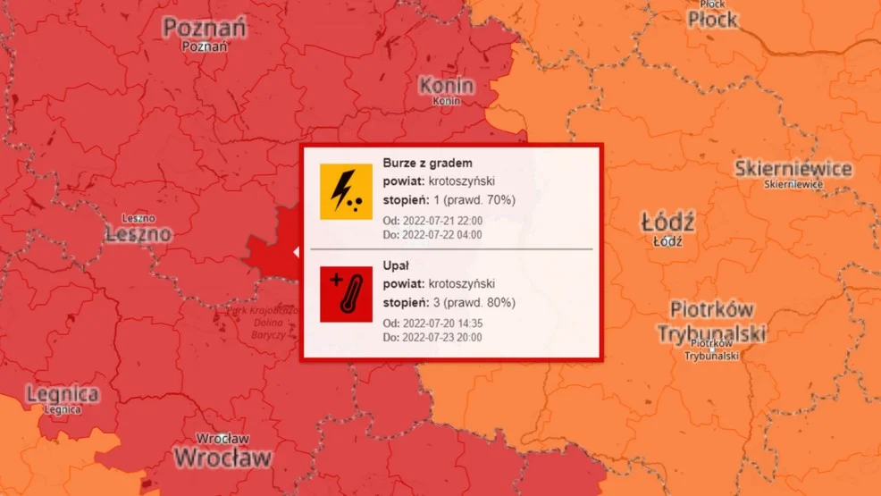 Po upalnym dniu możliwe burze z gradem. Ostrzeżenie dla powiatu krotoszyńskiego - Zdjęcie główne