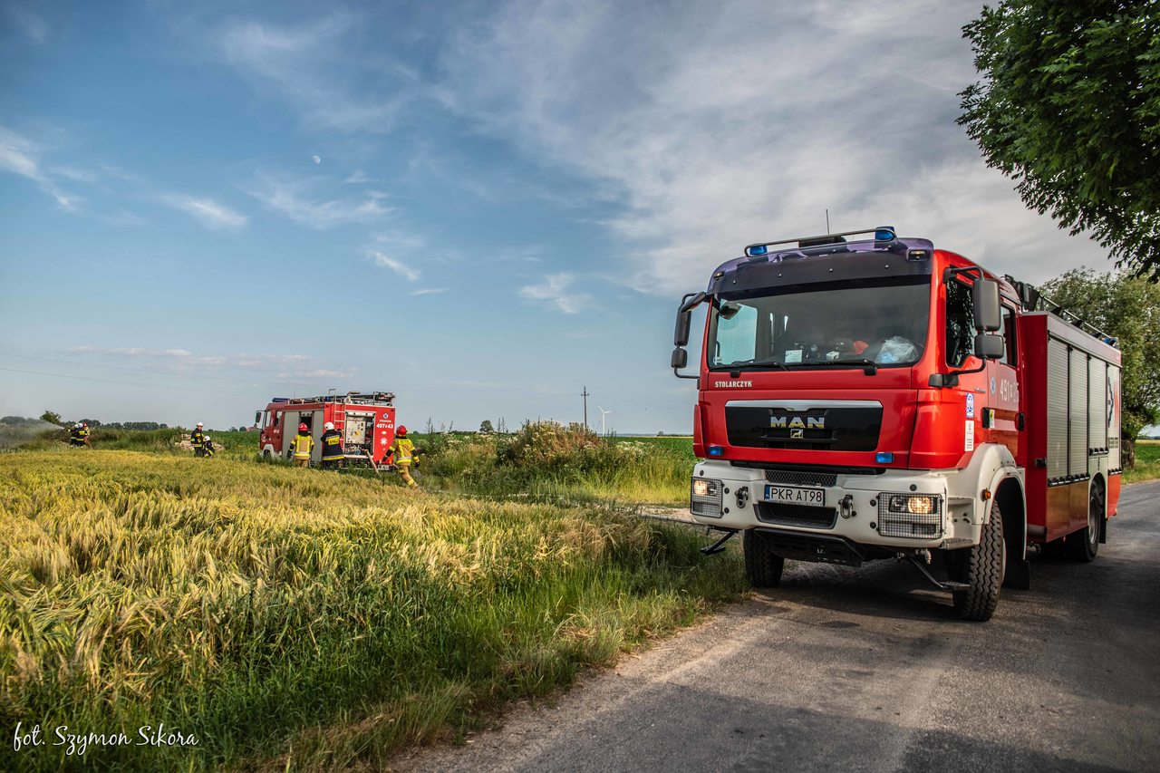 Pożar stogu w Wielowsi