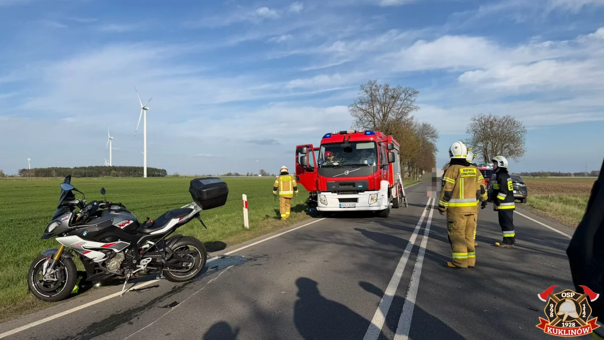 Nie ustąpiła pierwszeństwa. Motocyklista ciężko ranny po zderzeniu z autem
