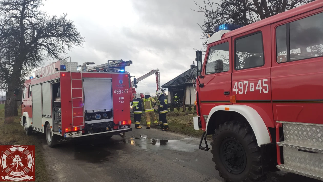 Gm. Krotoszyn. Pożar garażu i samochodu [ZDJĘCIA] - Zdjęcie główne