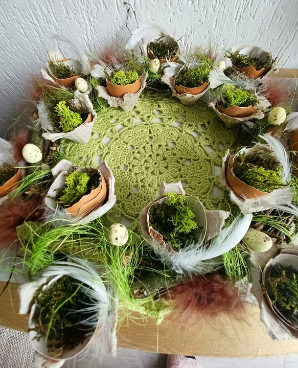 Ręcznie robione stroiki wielkanocne zero waste